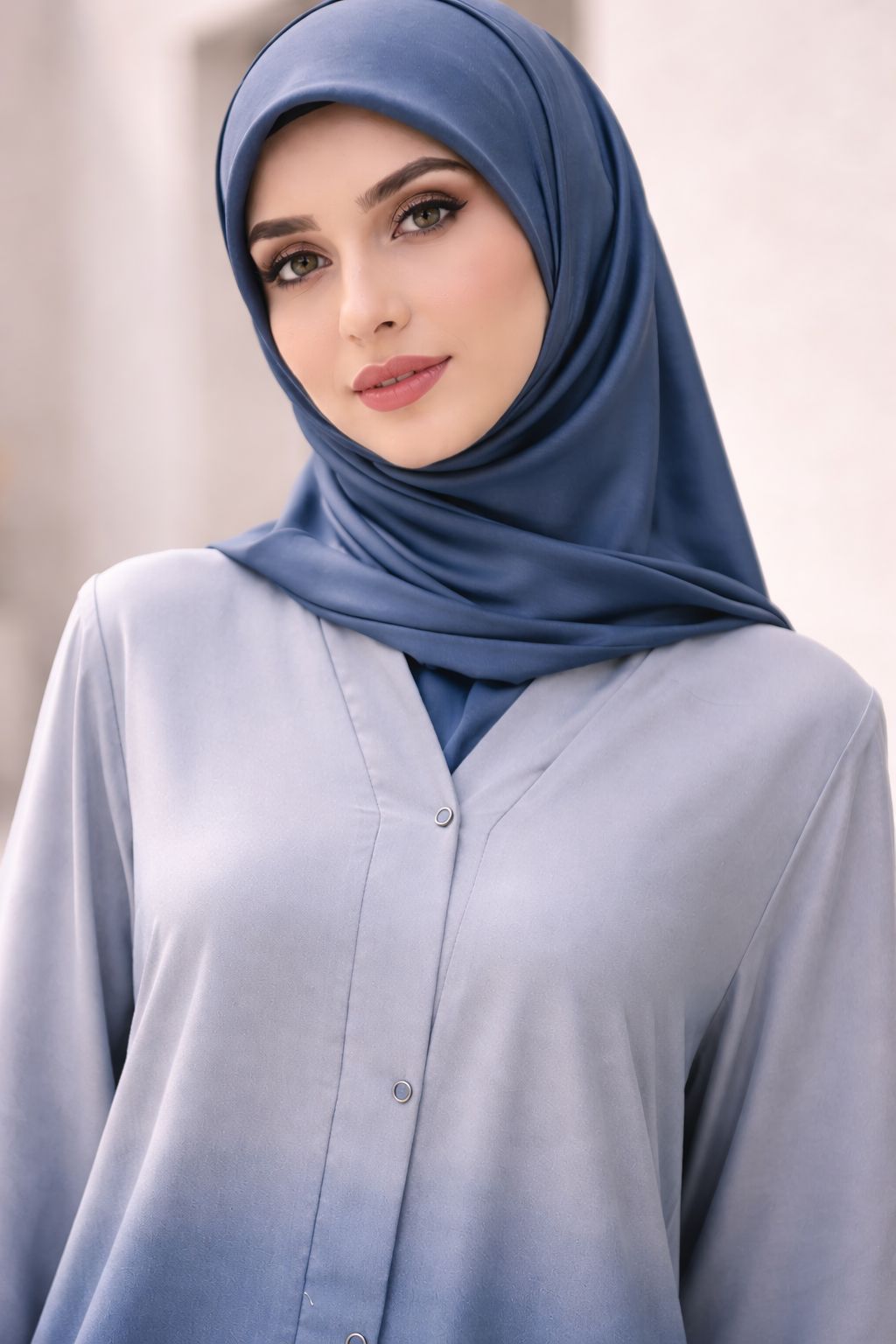 KOVR Dusk-to-Dawn Ombré Abaya – Slate & Navy